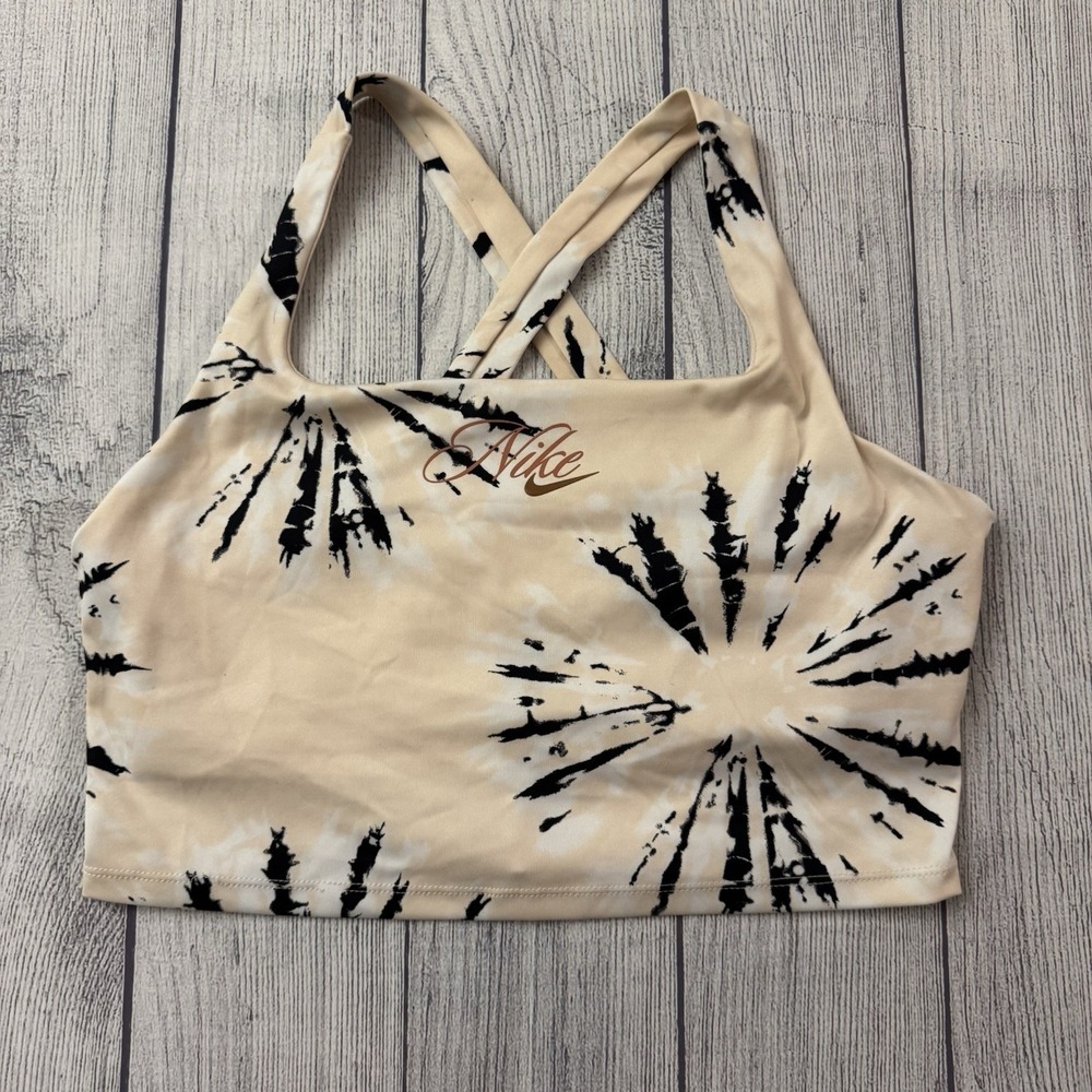 Nike Resort Tie Dye Cropped Training Tank Top Bra DQ3596-218 Size Large